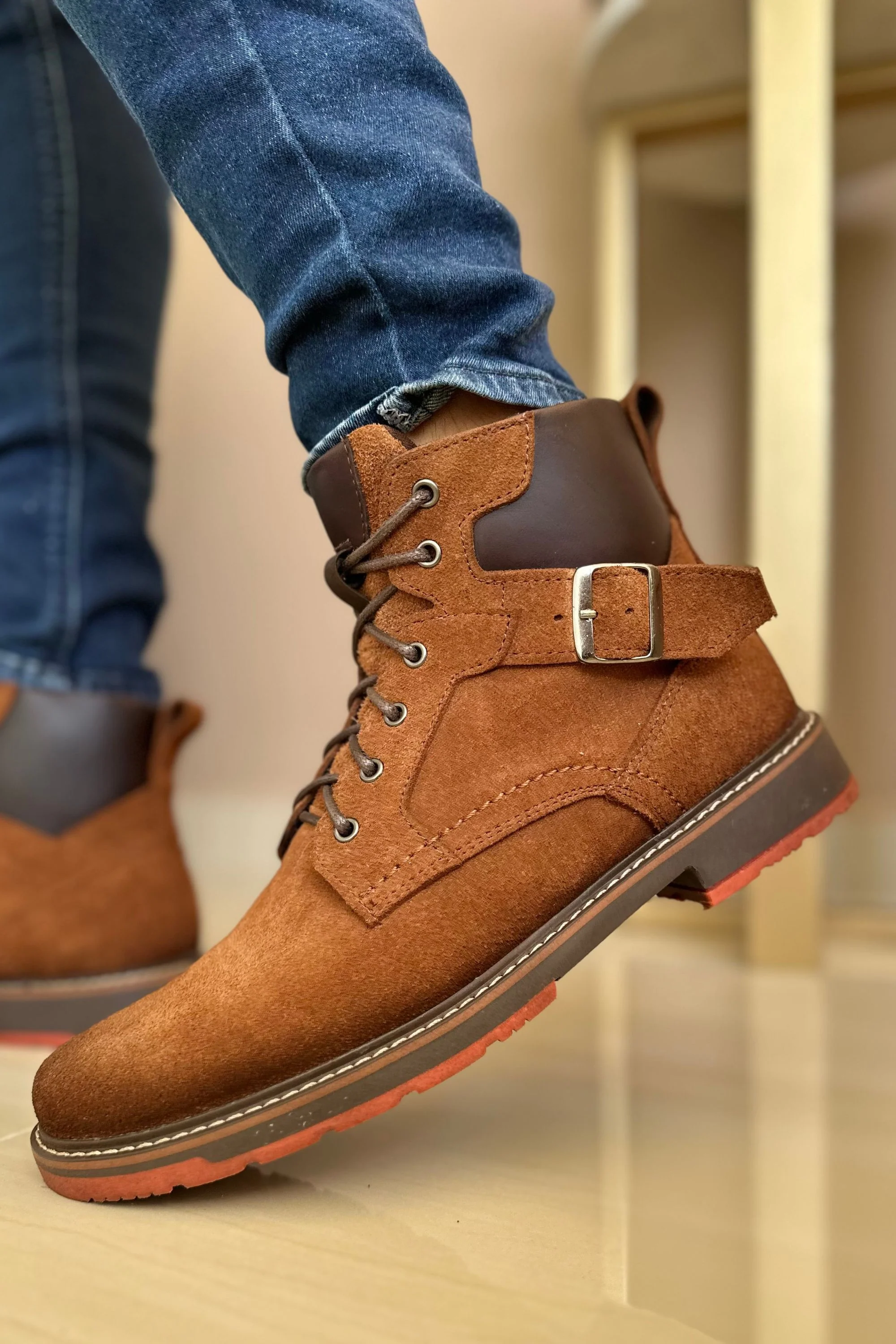 BOTAS PARA  HOMBRE EN CUERO CARNAZA  / DAVIDSON  MIEL FOGEADO REF: SORA MELCOCHA - Image 3