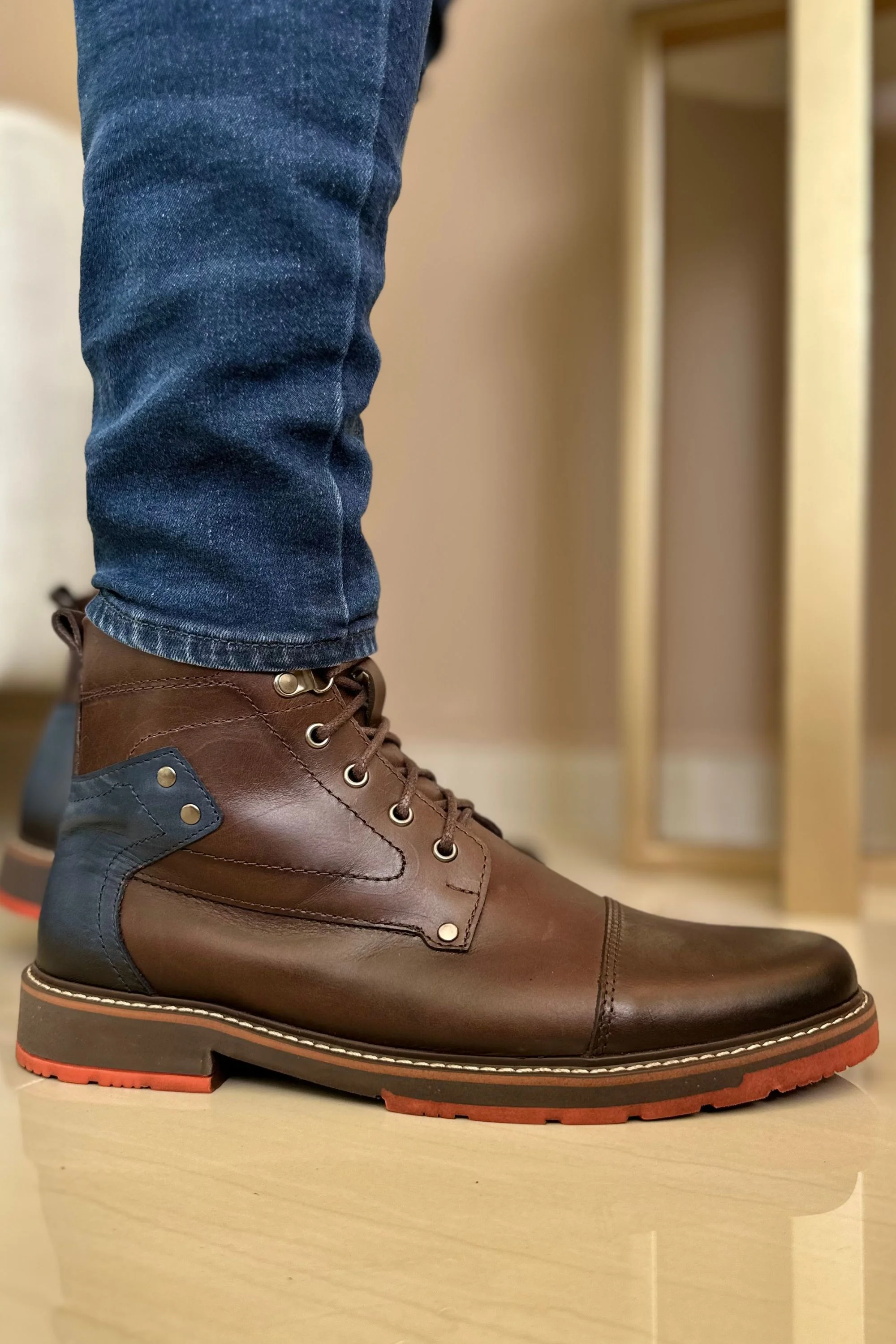 BOTAS PARA HOMBRE EN CUERO | SUNLAND CAFE X AZUL  REF:VALLE CAFE - Image 3