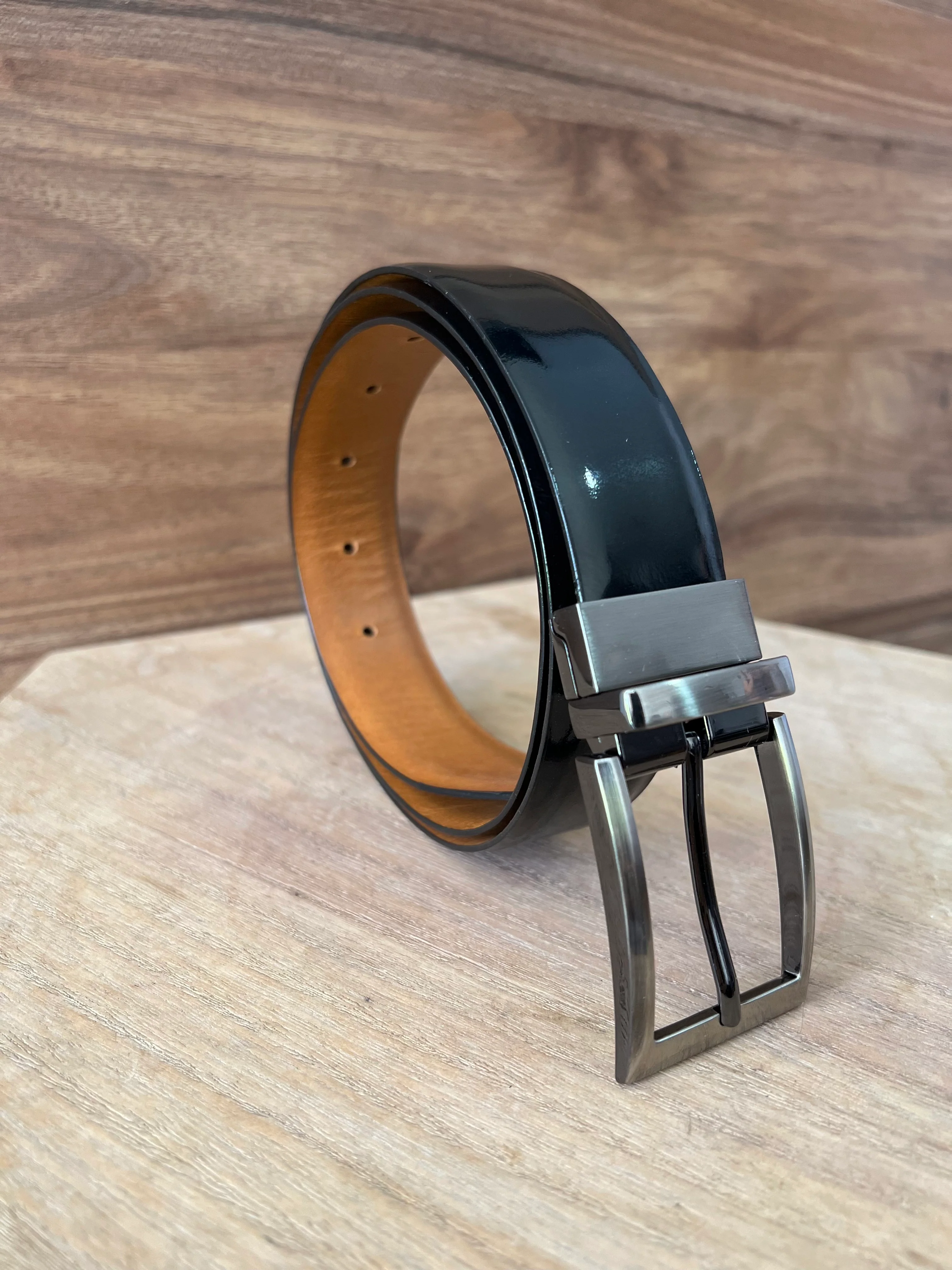 CINTURON ELEGANTE EN CUERO NEGRO | REF: RUBÉN  DOBLE FAZ - Image 4