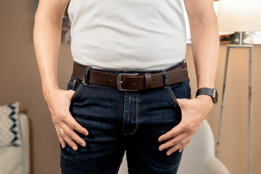 CINTURON EN CUERO MARRON | REF: SPORT - Image 5