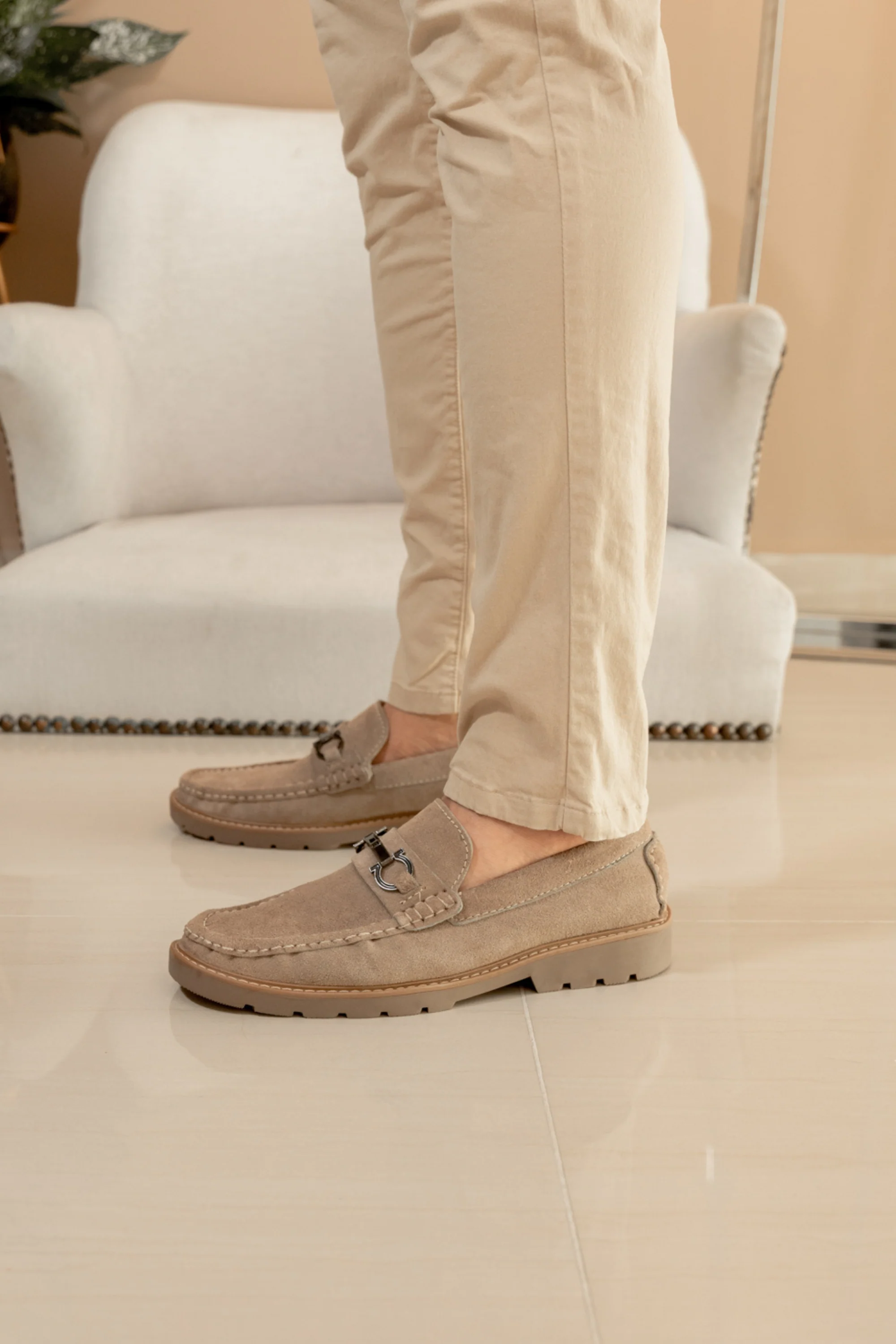 MOCASIN TIAGO PARA HOMBRE EN CUERO ARENA / REF 663 - Image 6