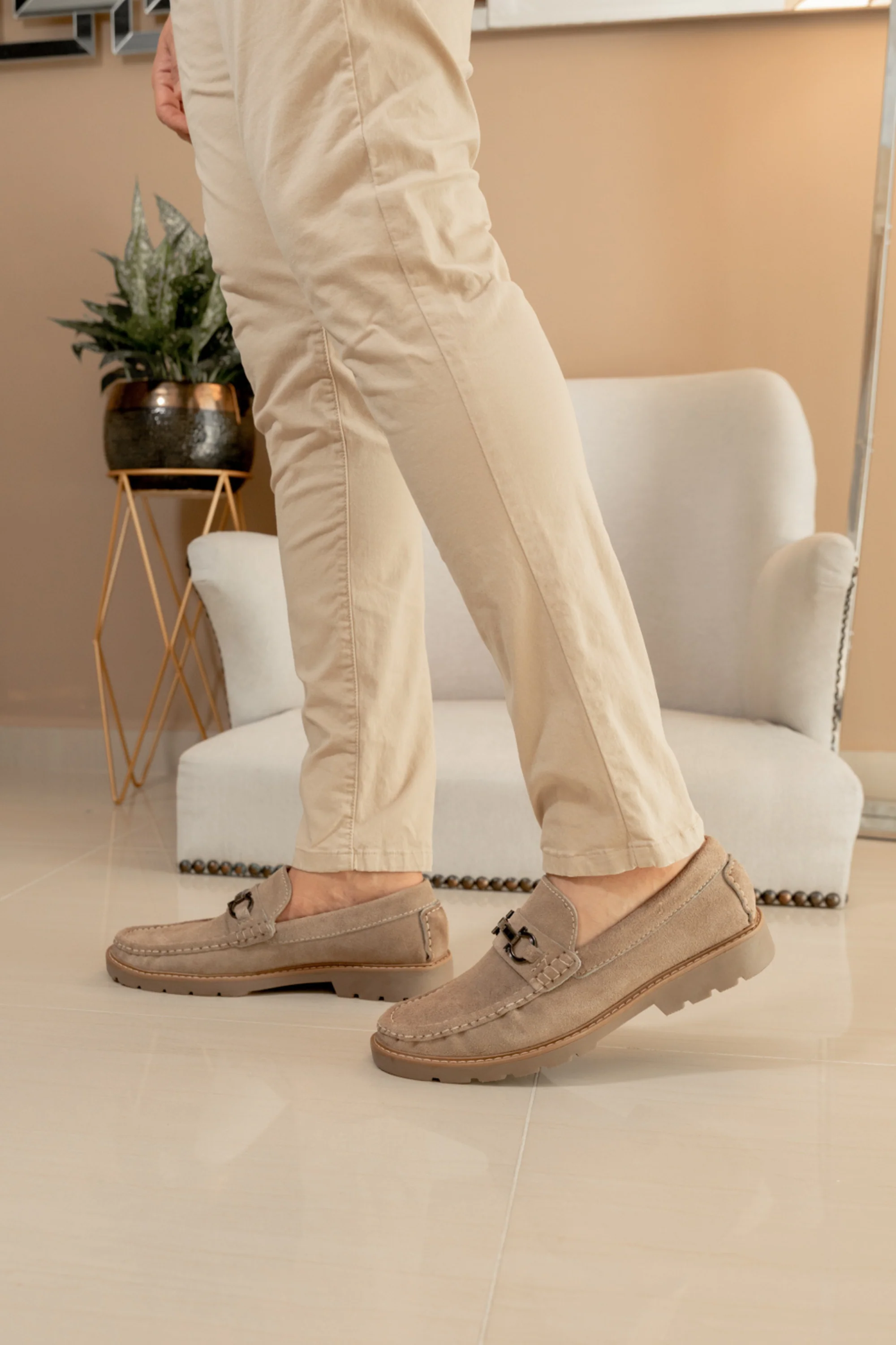 MOCASIN TIAGO PARA HOMBRE EN CUERO ARENA / REF 663 - Image 7