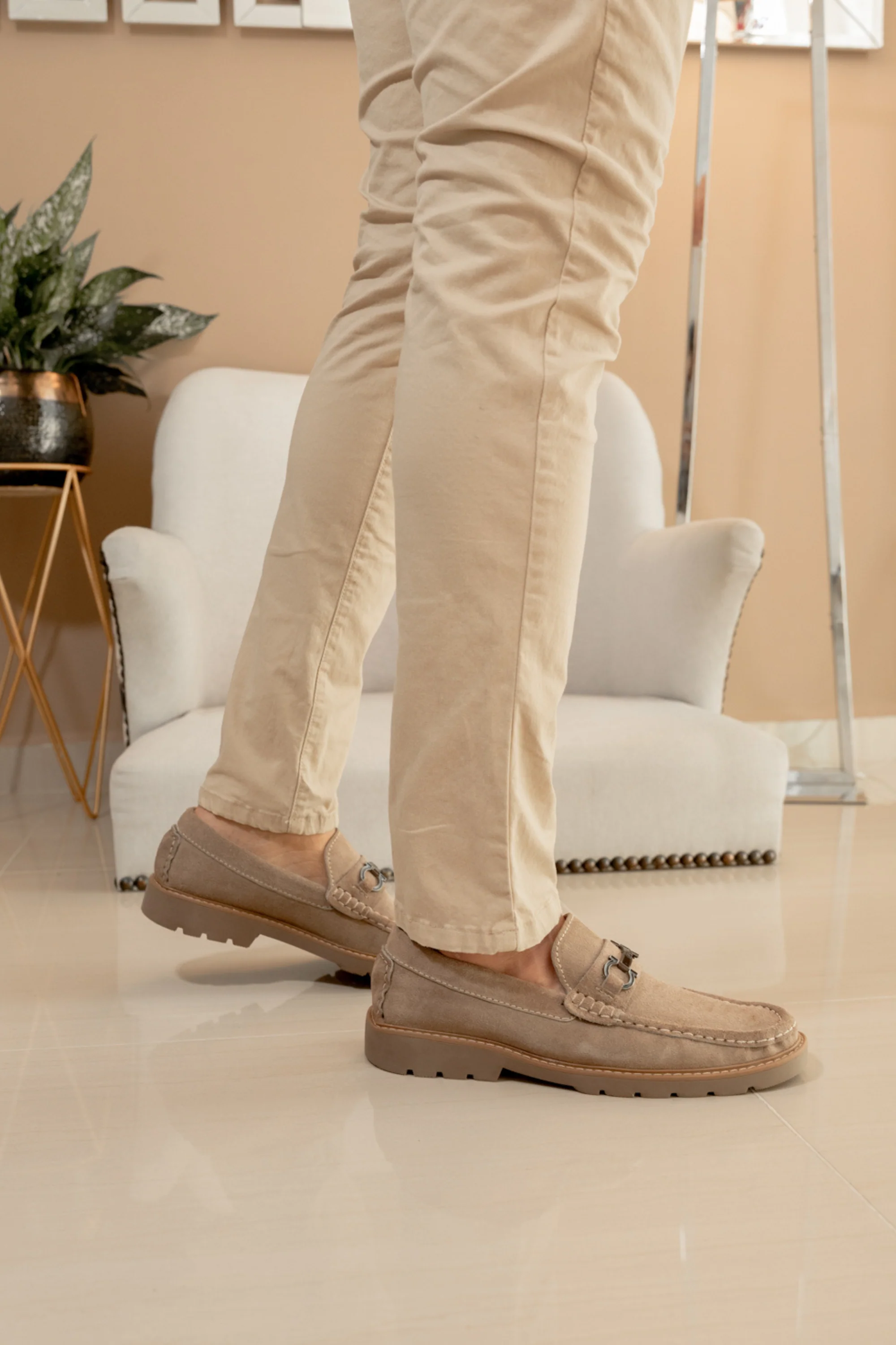 MOCASIN TIAGO PARA HOMBRE EN CUERO ARENA / REF 663 - Image 8