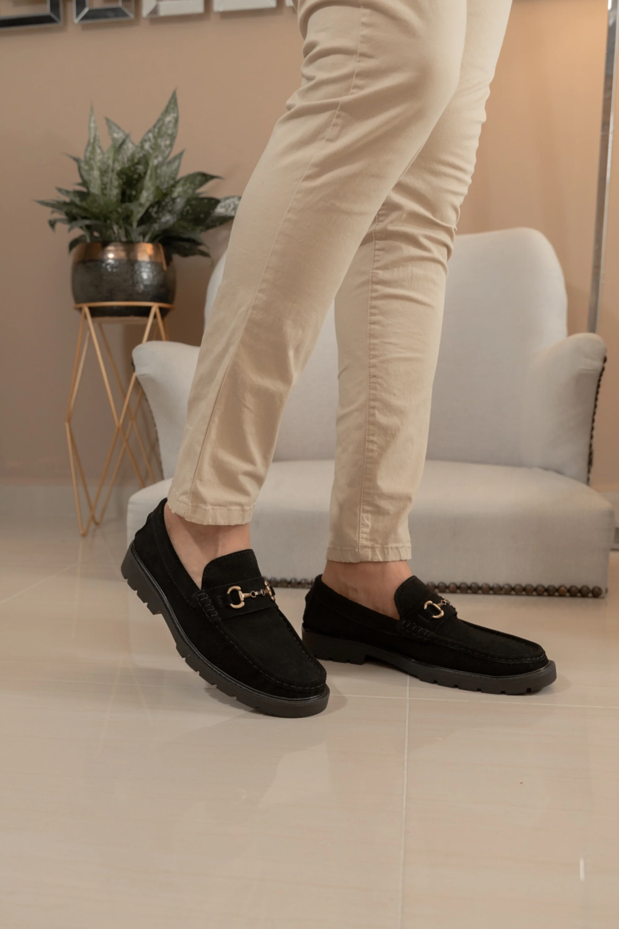 MOCASIN TIAGO PARA HOMBRE EN CUERO NEGRO / REF 663 - Image 3