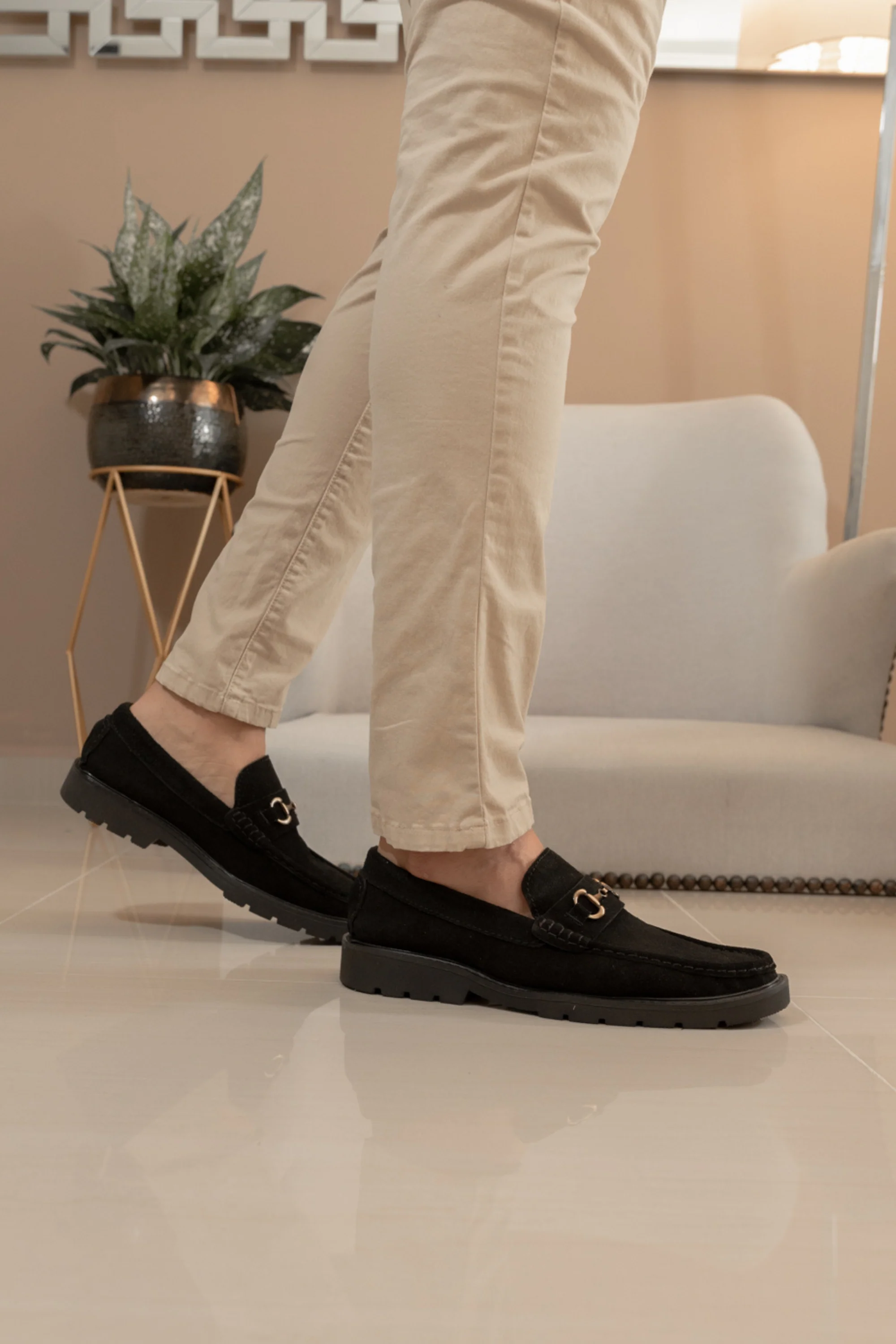 MOCASIN TIAGO PARA HOMBRE EN CUERO NEGRO / REF 663 - Image 4