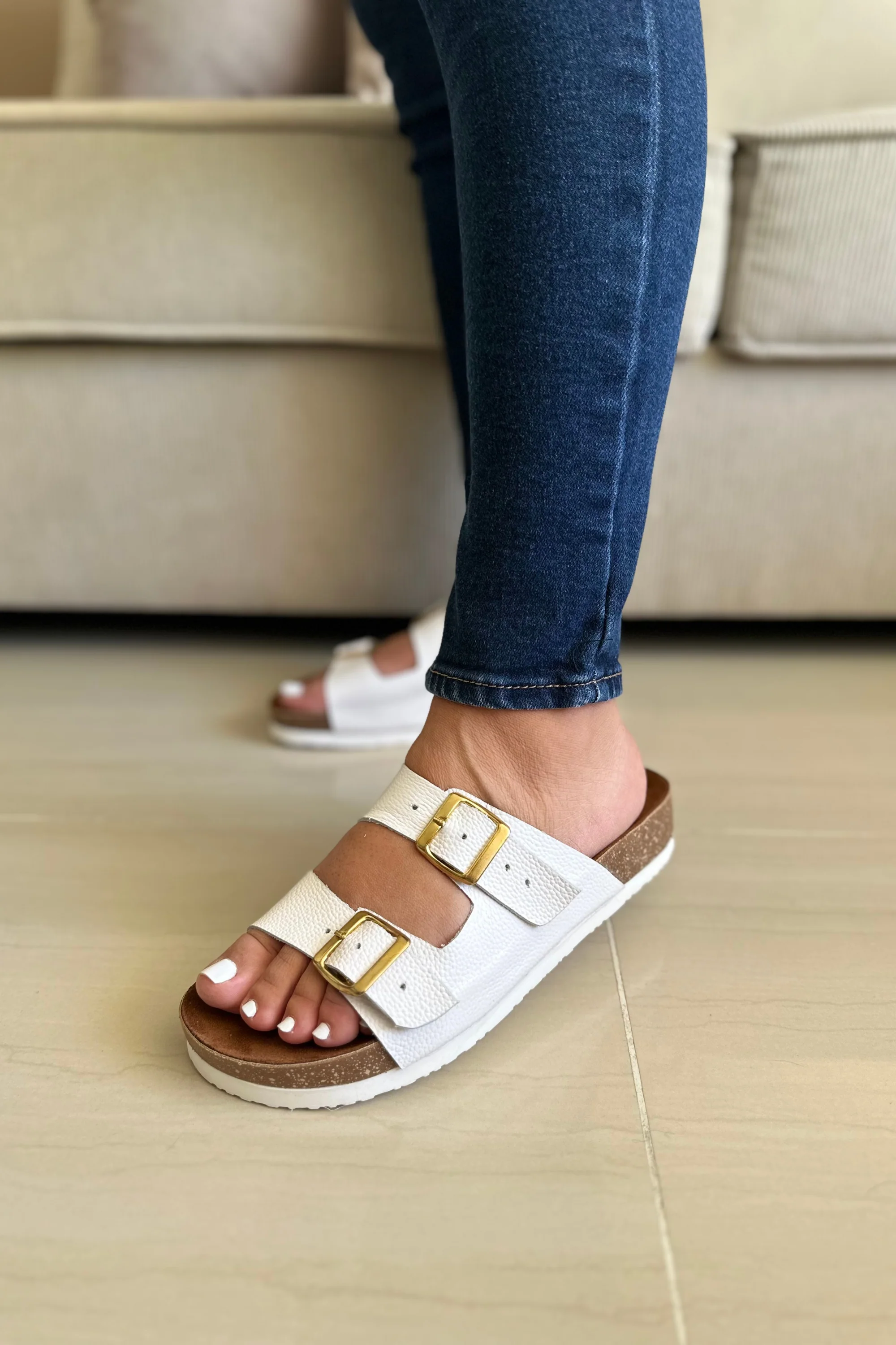 SANDALIAS PARA DAMA EN CUERO DE BLANCO REF: LEOPARD LUXE - Image 3