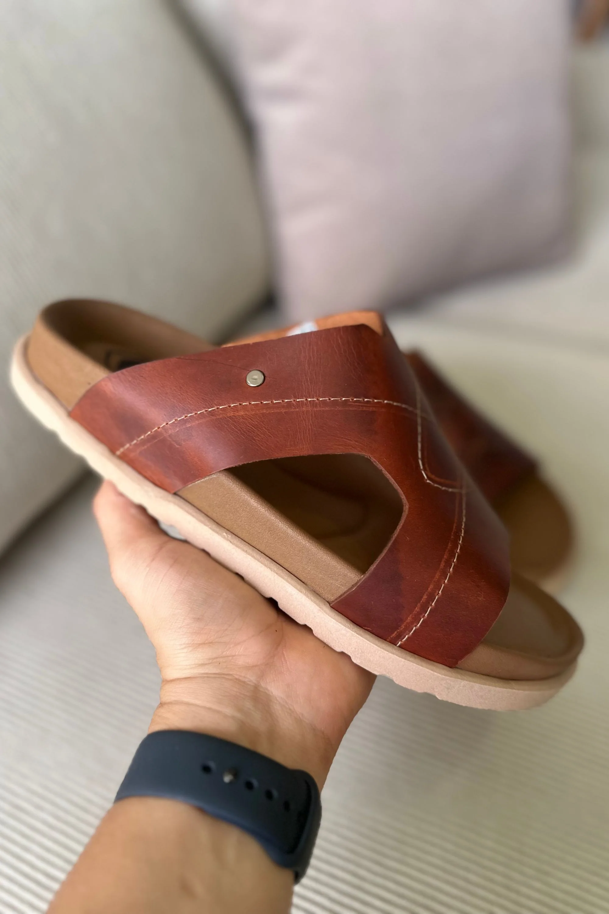 SANDALIAS PARA HOMBRE EN CUERO MIEL REF: CHARLOTTE - Image 4