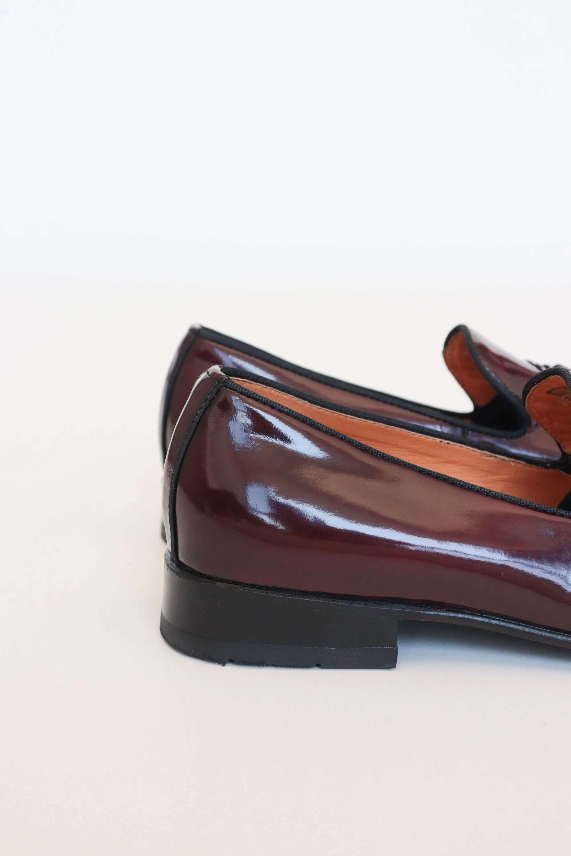 SLIPPERS BASILIO EN CUERO BRILLANTE VINOTINTO PARA HOMBRE  / REF: LUZ 1707 - Image 5