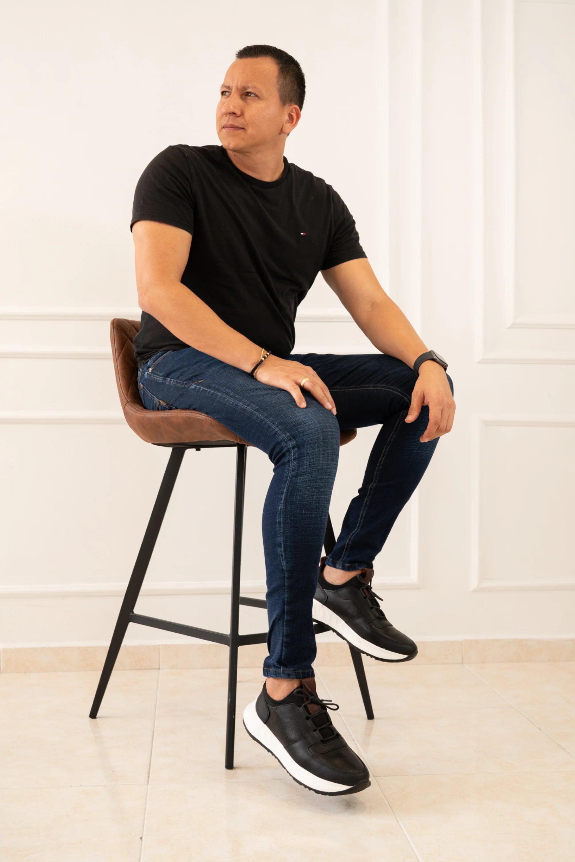 TENIS PARA HOMBRE EN CUERO NEGRO | REF: DAVID 355 - Image 7