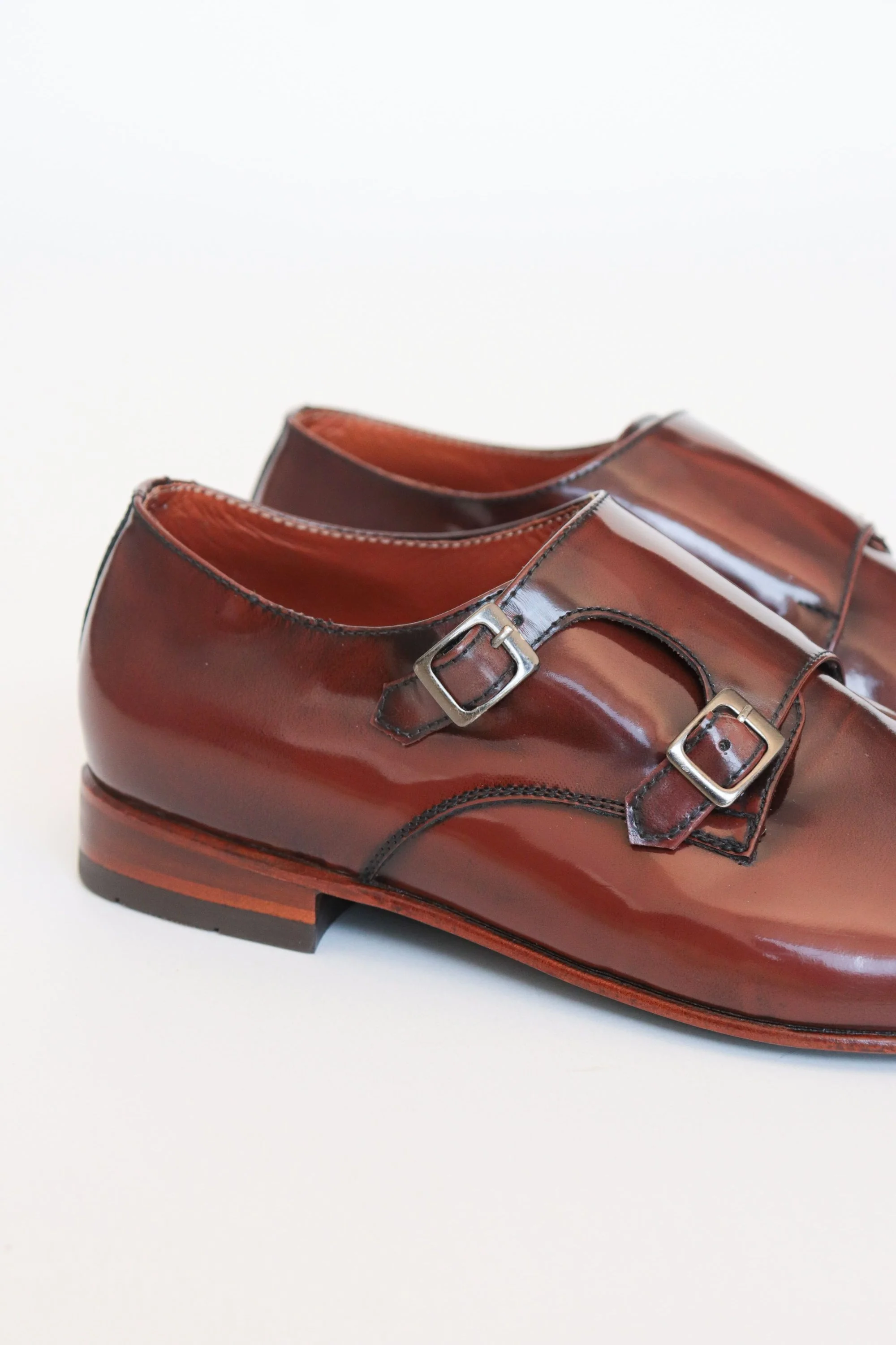 ZAPATO ELEGANTE ALEJANDRO DOUBLE MONK STRAP EN CUERO CAFE PARA HOMBRE | LUZ 1709 - Image 3