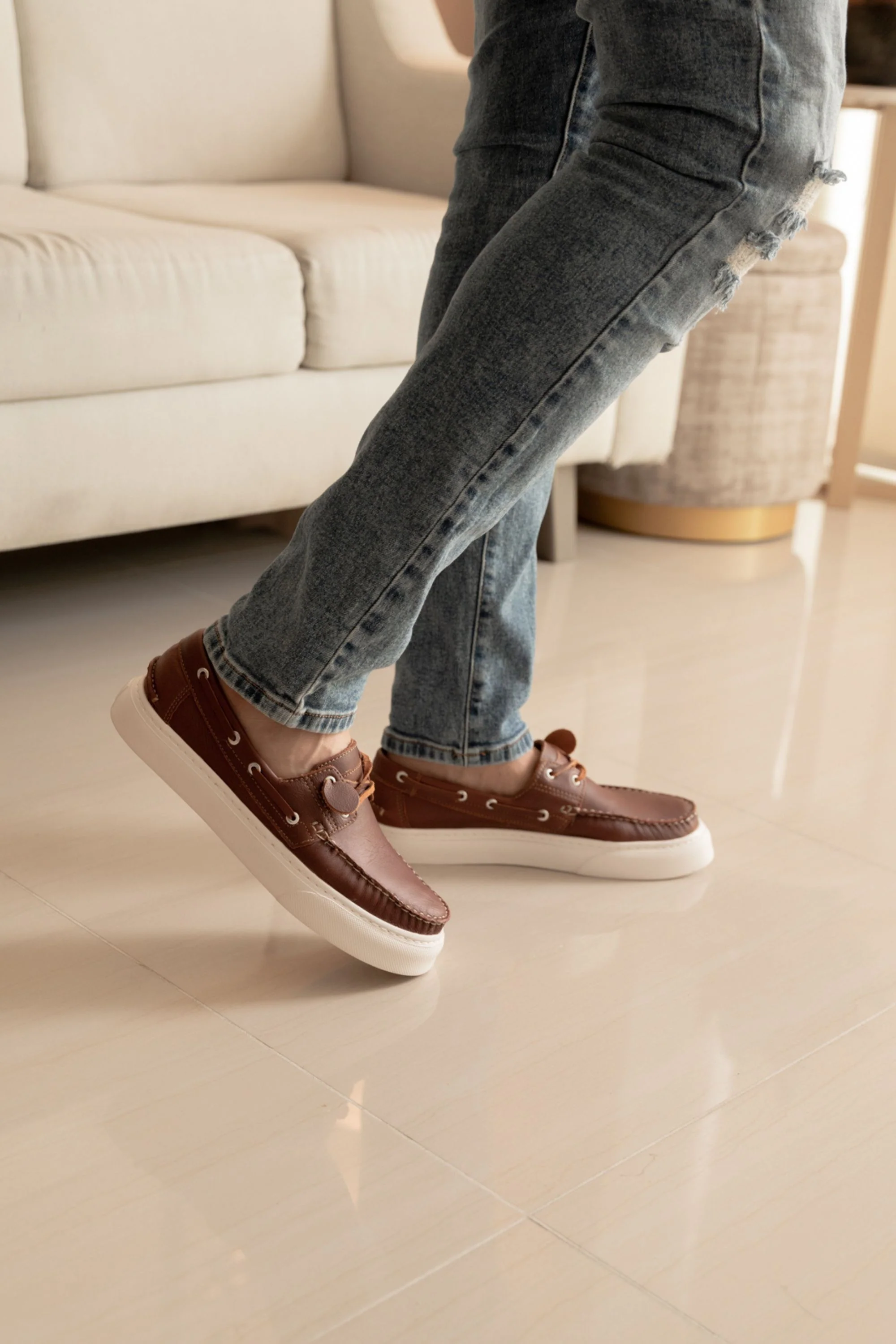 ZAPATO APACHE FEDERICO II DE CUERO MIEL PARA HOMBRE / REF: 02 - Image 4