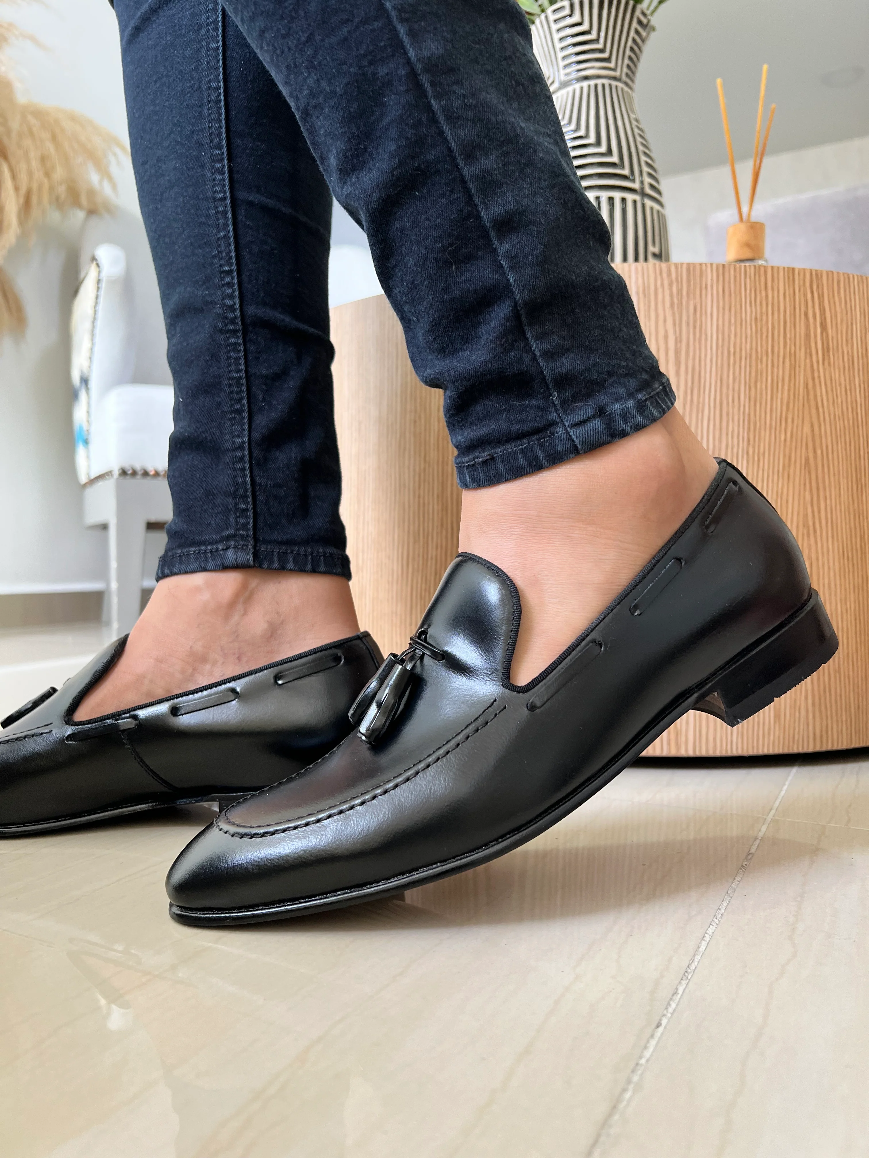 ZAPATO LOAFERS CARLOS DE CUERO NEGRO PARA HOMBRE / REF: LUZ 2134 - Image 3