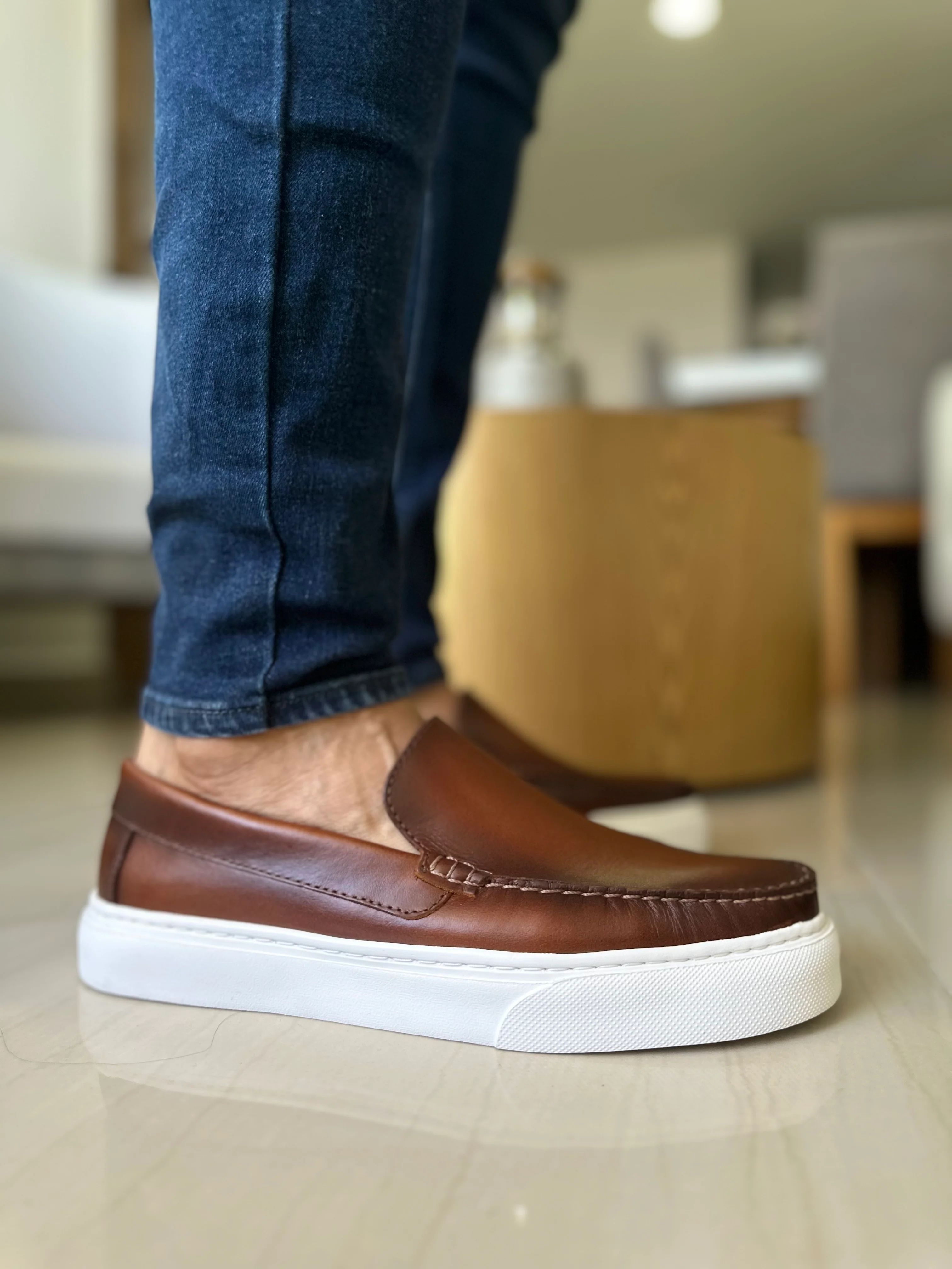 ZAPATO MOCASÍN EN CUERO PARA HOMBRE COLOR COÑAC | REF: LUCIO - Image 4